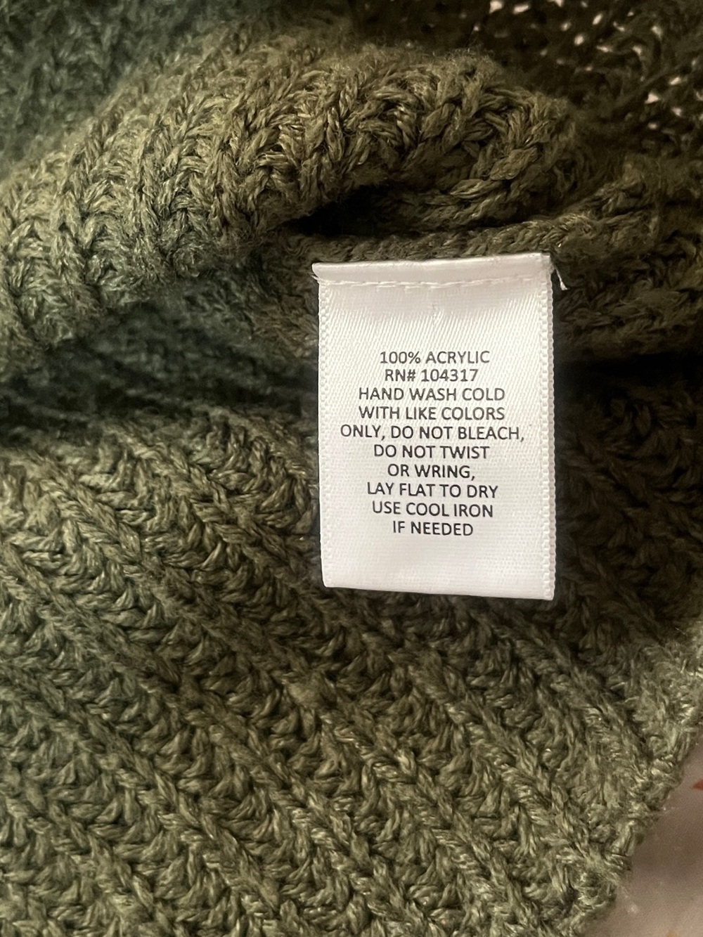Derek Heart Colorblock Cropped Cardigan - White, Olive & Brown Trim - Picture 5 of 5